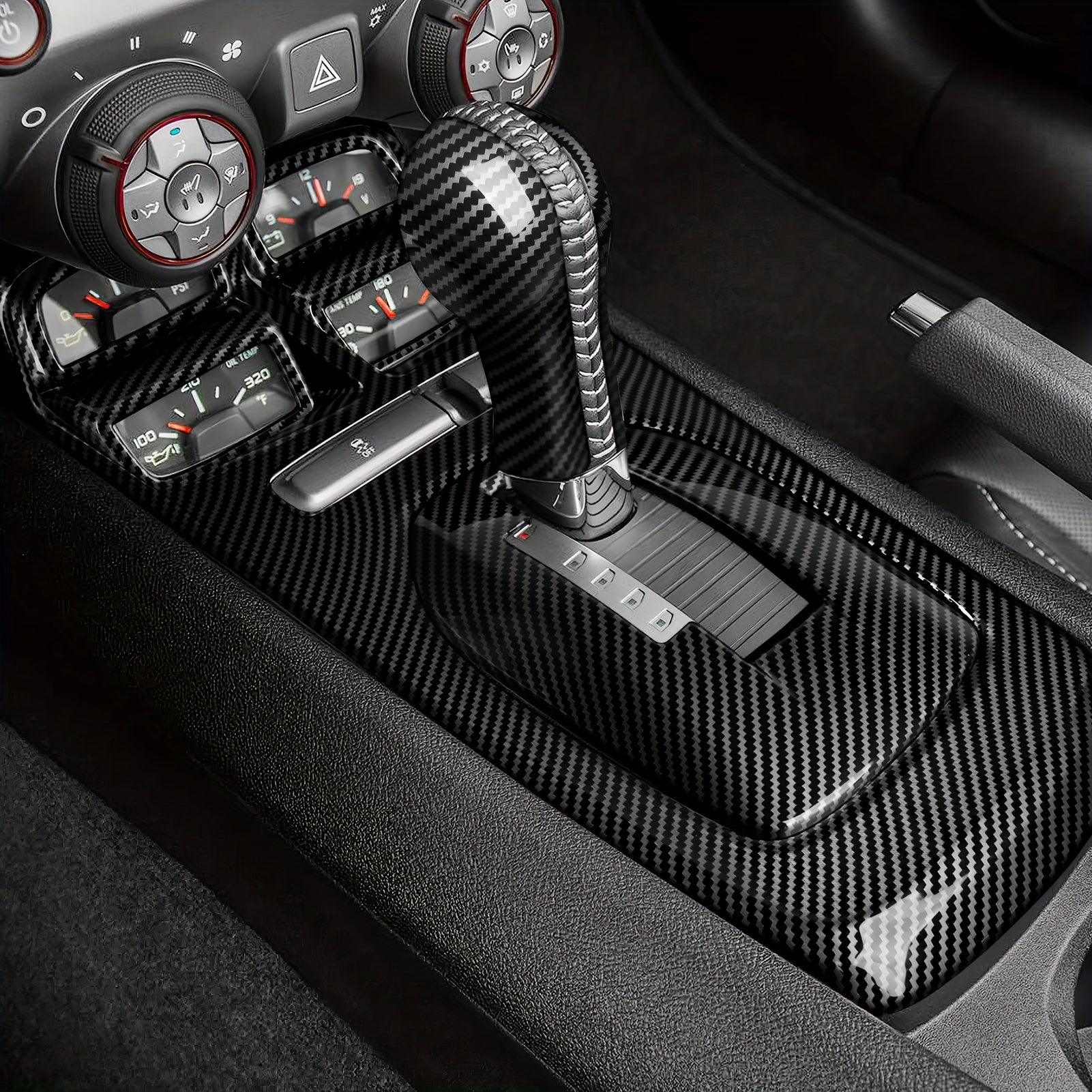 Car Interior Decor ABS Carbon Fiber Center Console Dashboard Decal Sticker