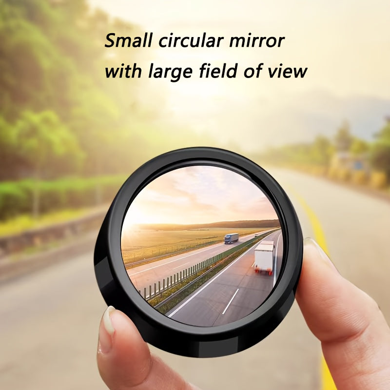 2pcs Adjustable Wide-Angle Round Rearview Mirrors for Vehicles Convex Lens Blind Spot