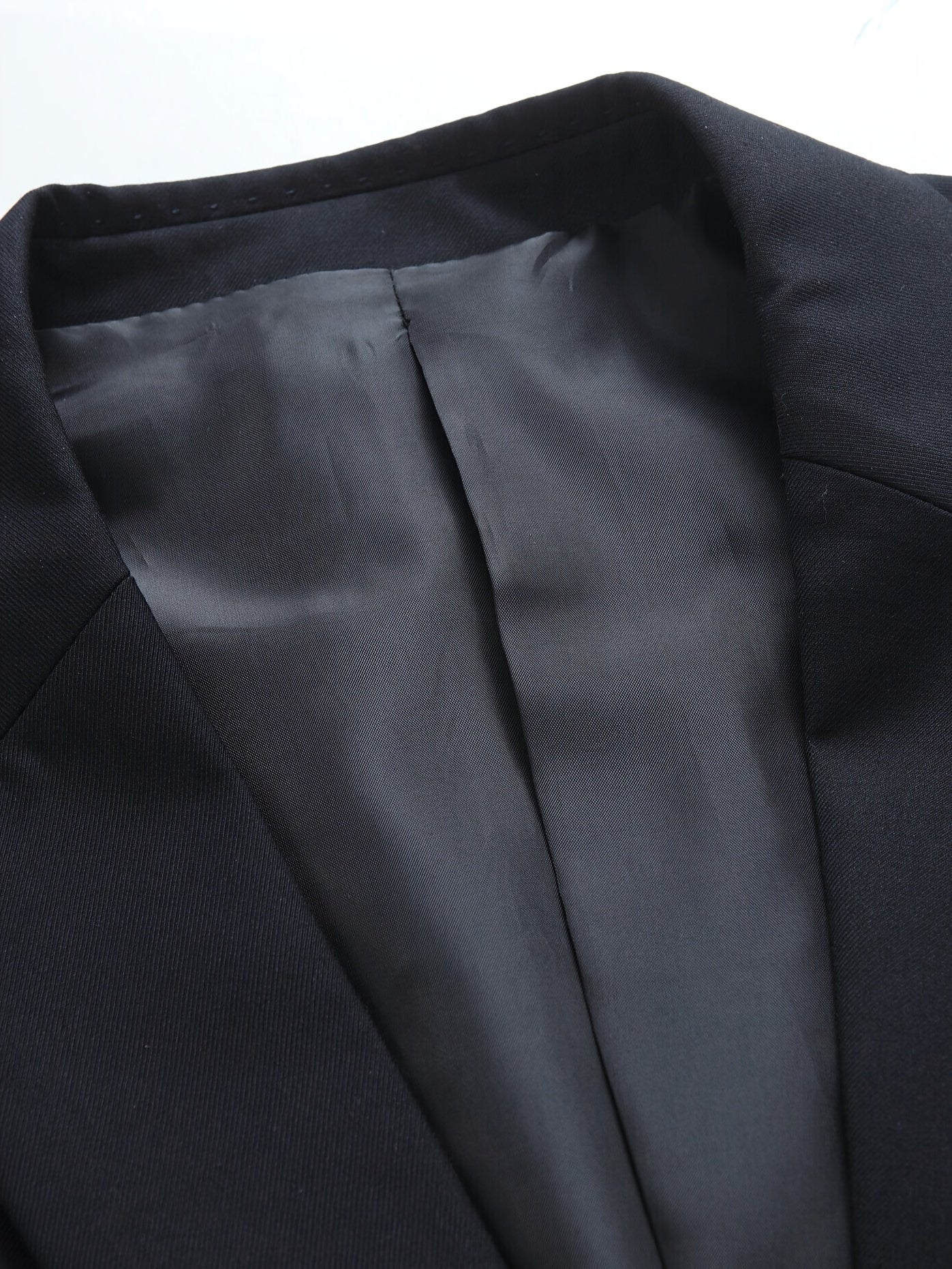 Traje de negocios para hombre de color sólido, de manga larga, tejido de poliéster y viscosa, para trabajo y entrevistas