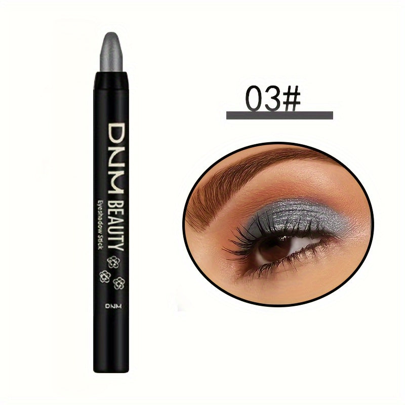 Women Waterproof Eye Shadow Stick with Rainbow Shimmer Long-Lasting Brightener