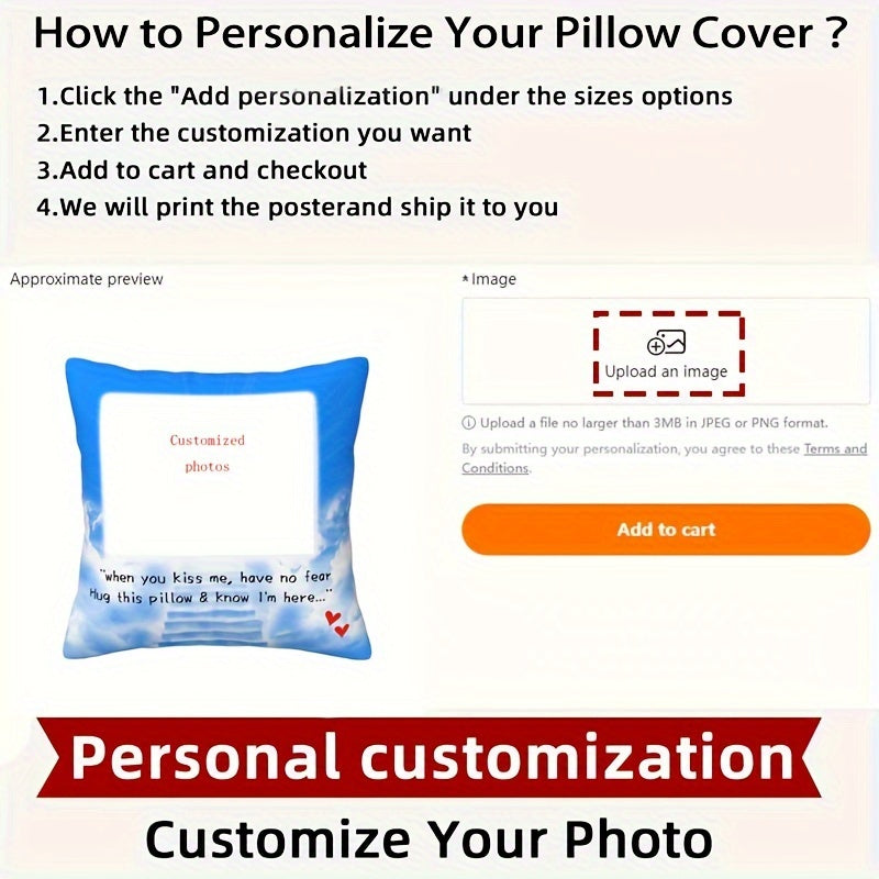 Decorative Pillow Cover 18x18 Inches Square Cushion Case with Inspirational Message