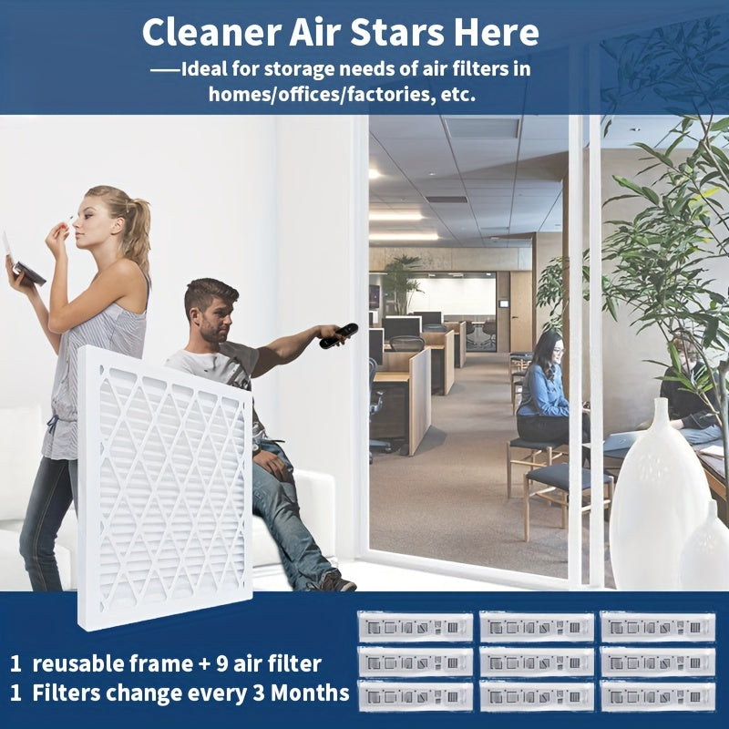 Воздушный фильтр TOPWELL MERV 13 с пластиковой рамкой, 35,56x35,56x2,54 см — упаковка из 9 фильтров, включает 9 сменных фильтров, многоразовые фильтры для печей кондиционеров/HVAC, MPR 1800