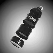 Portable Protein Powder Container with Multi-Tier Plastic Bottle and Keychain for Gym and Outdoor Sports