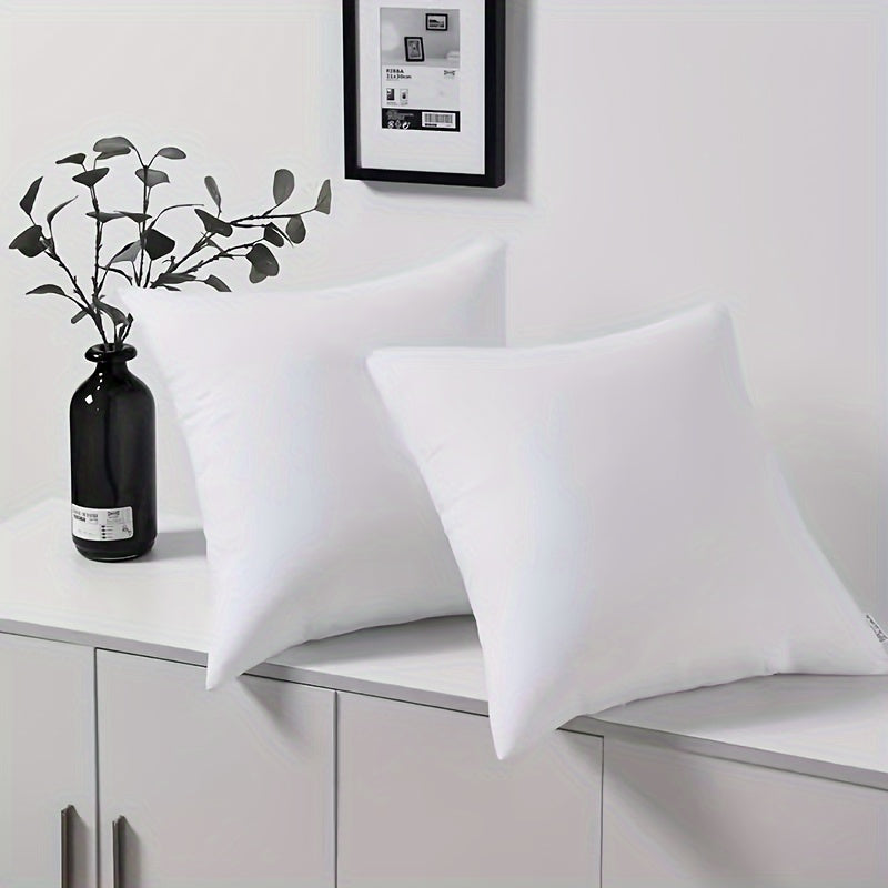 Velvet Throw Pillow Insert Cozy Cushion for Living Room and Bedroom White