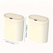 2 Aqlli induksiya axlat qutilari, avtomatik ochiladigan qopqoq, namlikka chidamli plastmassa, uy va yotoqxona uchun