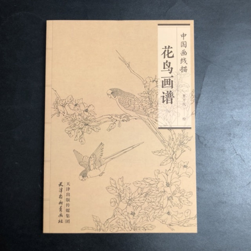 Chinese Flower and Bird Painting Manual with Line Drawings Art Book