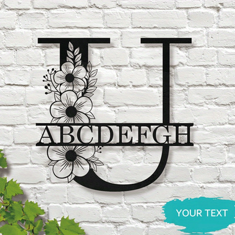 Personalized Floral Name Sign Wall Art for Home Decor and Weddings