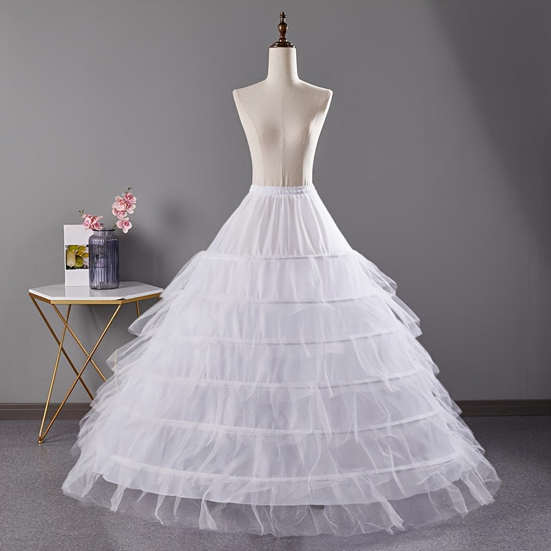6-Hoop Wedding Dress Petticoat No Tulle Hand Washable Polyester Formal Wear