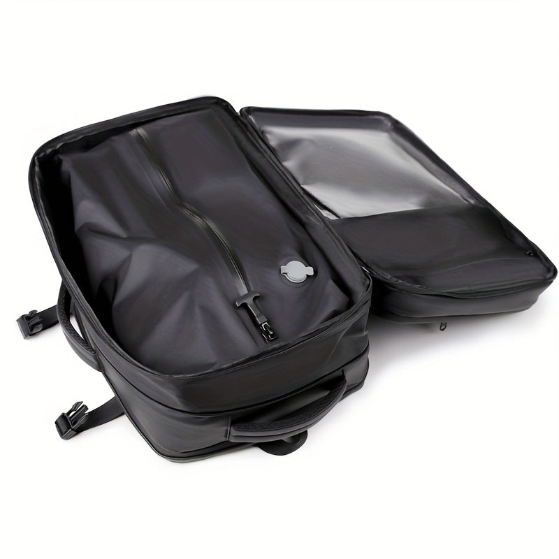 Expandable Vacuum Compression Travel Bag Large Capacity Backpack Laptop Bag Black
