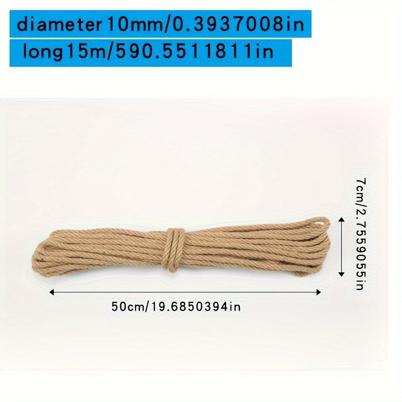 Natural Jute Twine Rope for DIY Crafts Gift Wrapping Decorative Projects 4-14mm
