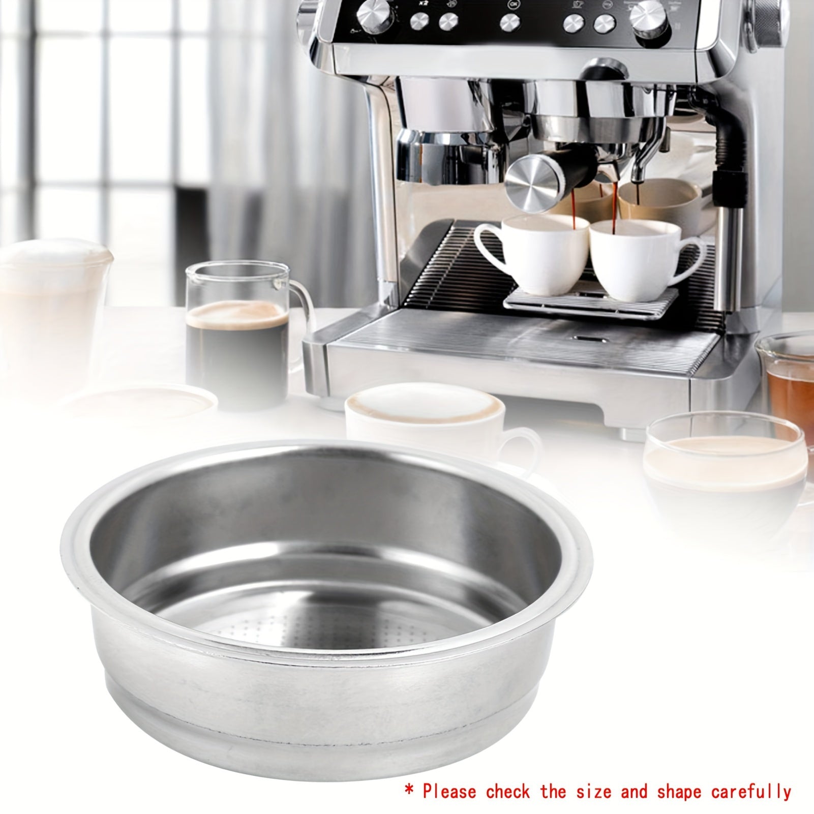Universal Stainless Steel Single-Layer Espresso Filter Basket 51mm Coffee Portafilter