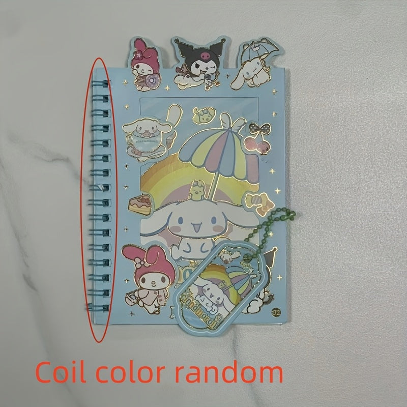 DIY Journal Kit with Coil Notebook Stickers and Charms for Teens and Adults in Blue Purple Pink