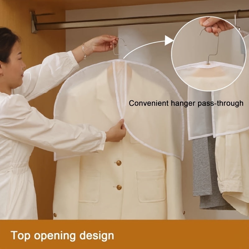 Juego de 10 fundas para prendas de PVC blanco, transpirables y translúcidas, protectores de polvo para trajes para ropa