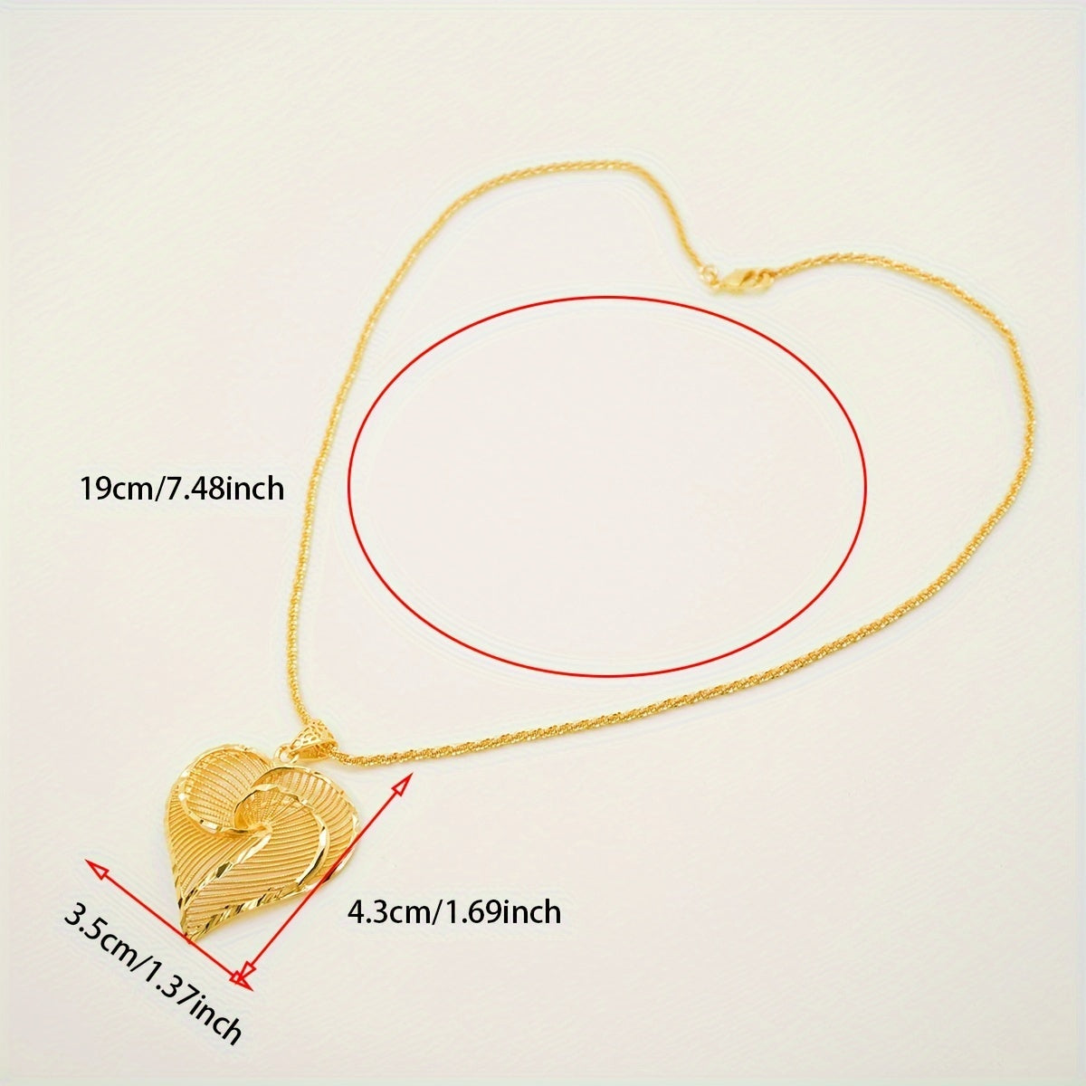 24K oltin qoplamali, muzlatilgan tugma bilan zamonaviy yurak pandantli marjon - Har kuni kiyish va sovg'a berish uchun ideal