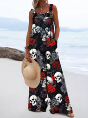 Plus Size Gothic Style Elegant Suspender Jumpsuit for Women