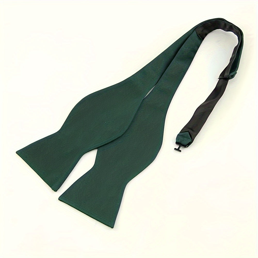 Men's Bow Tie for Weddings and Formal Events Black Satin Adjustable Accessory