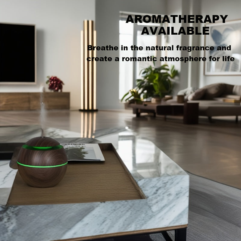 Portable Wooden Grain Humidifier and Aroma Diffuser for Home Office Car