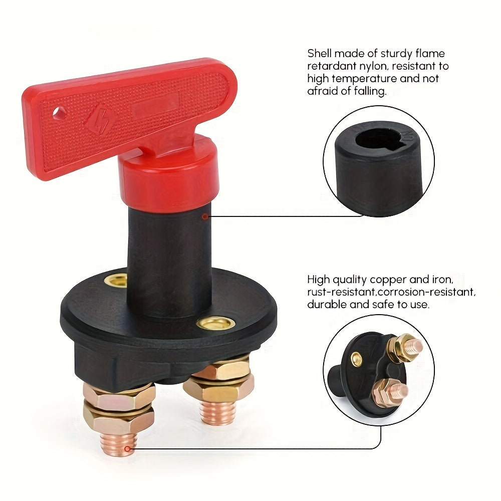 Car Battery Disconnect Isolator Switch Brass Contact Plastic 36V Main Switch