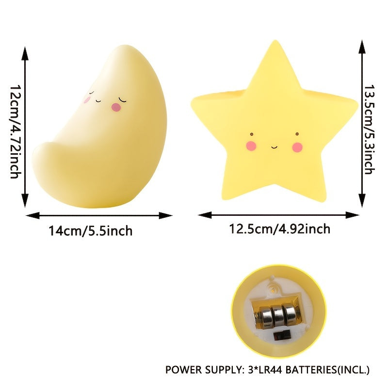 Yotoqxona yoki yashash xonasi dekoratsiyasi uchun yulduz va oy dizayni bilan yumshoq nurli tun chirog'i, ko'zga g'amxo'rlik qiluvchi muhitni ta'minlaydi. Bayramlar va Ramazon uchun ideal sovg'a.