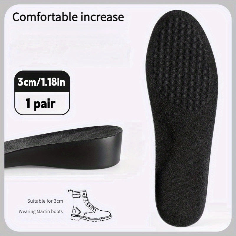 Men Women Faux Leather Height Increasing Insoles Comfortable Invisible Multiple Heights