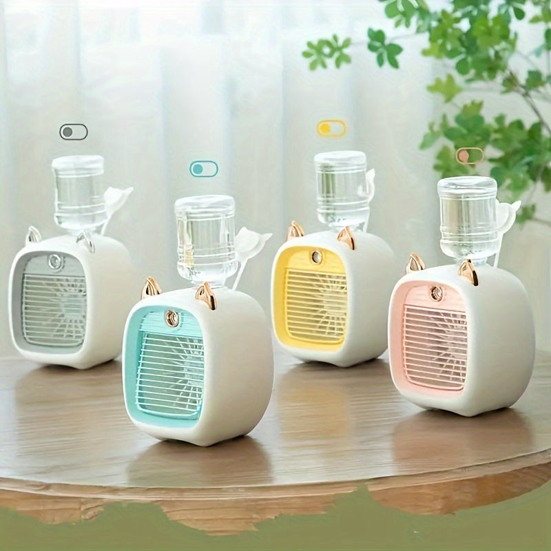 Mini USB Rechargeable Air Conditioner Fan with Water Cooling and Humidifier