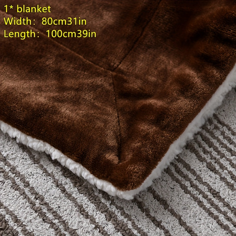 Green Velvet Blanket Small Throw 100% Polyester Woven Plush Fleece All Seasons