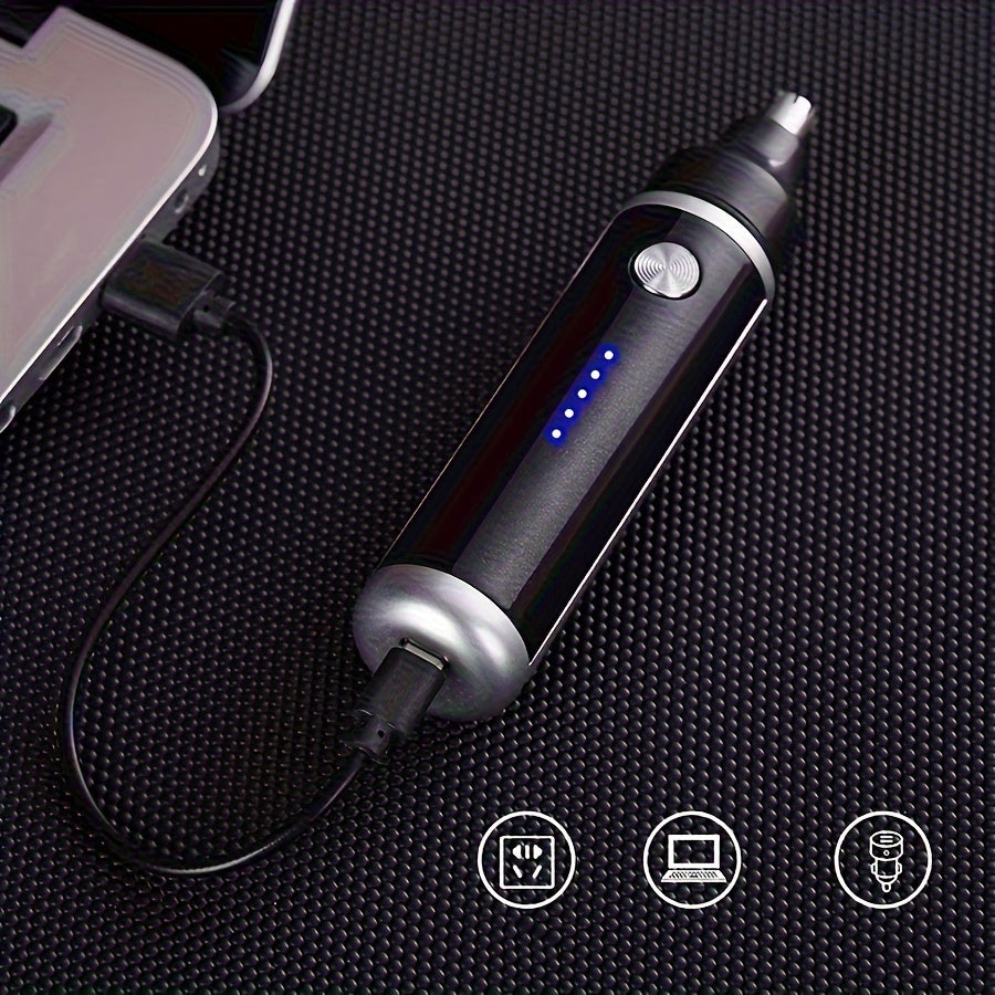 Компактный электрический триммер для носа и ушей, безболезненный, USB-заряжаемый, для мужчин и женщин