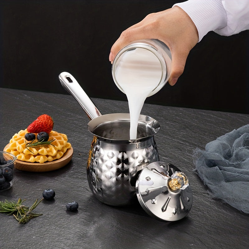 Stainless Steel Latte Cup with Pointed Mouth for Heating Milk and Coffee