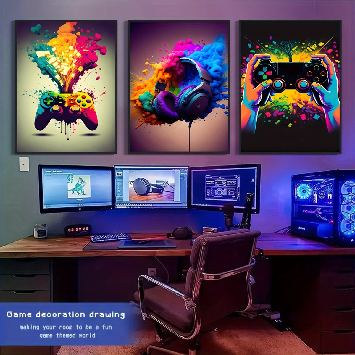 Unframed Canvas Posters Modern Art Colorful Game Wall Decor for Bedroom Living Room