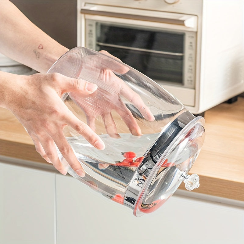 Large PET Transparent Storage Jar for Pickles Nuts Grains and Snacks Reusable Round Flip Top