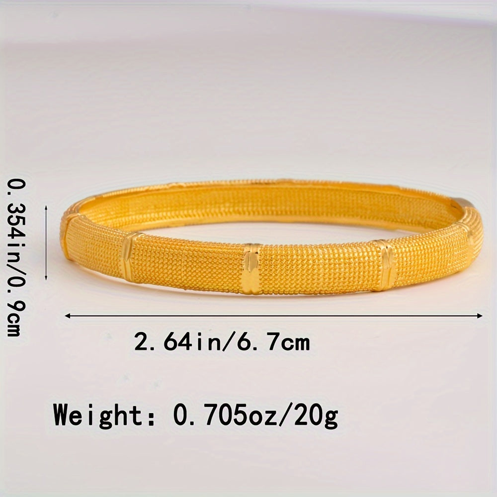 Gold-Toned Copper Open Bangle Bracelet Set for Women Stylish and Versatile Jewelry