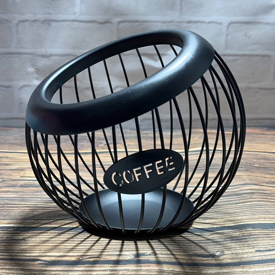 Slanted Iron Coffee Capsule Basket for Organizing and Decor in Living Room