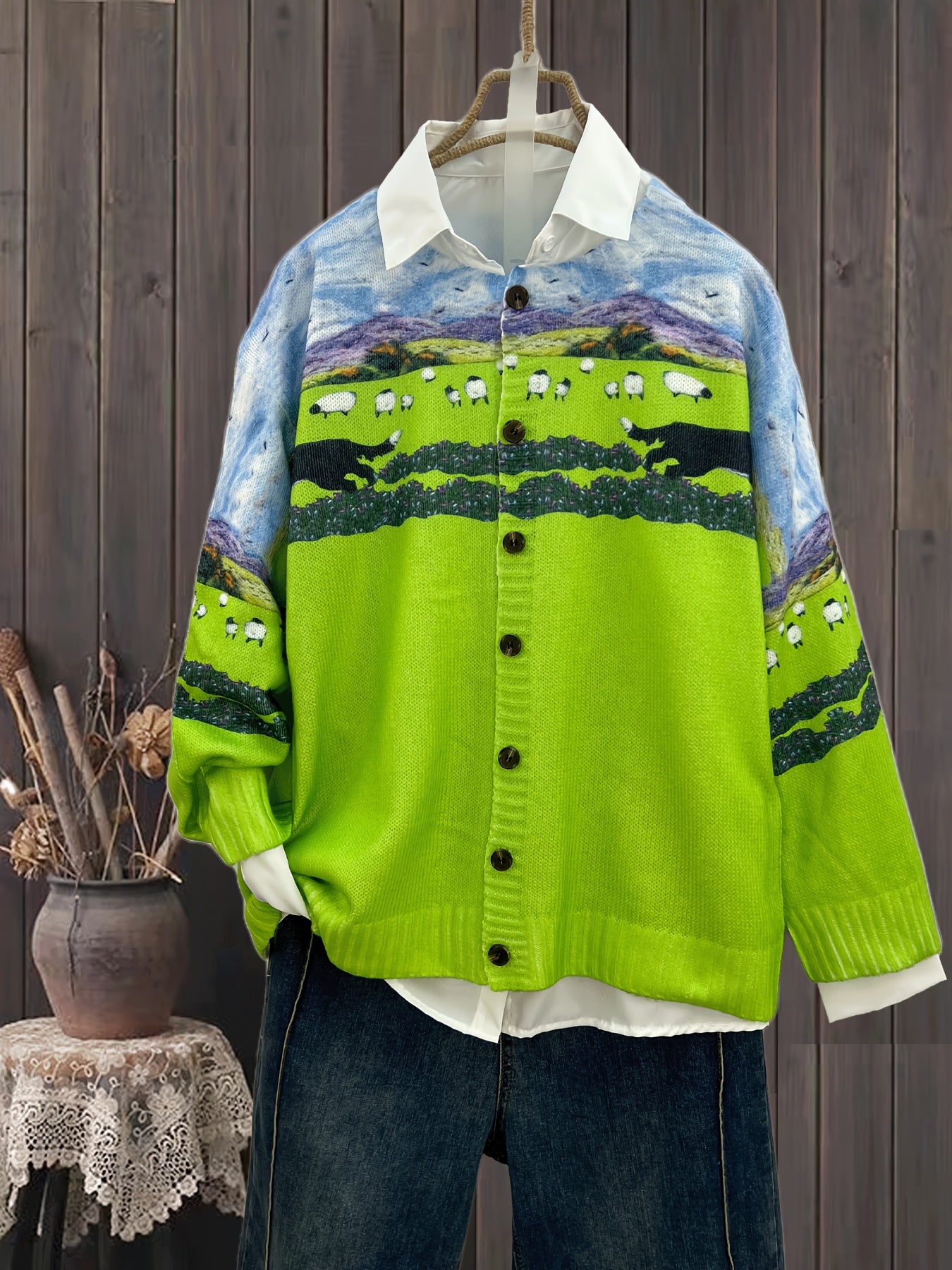 Plus-Size Women's Lightweight Cardigan Fall Spring Open Front Sweater