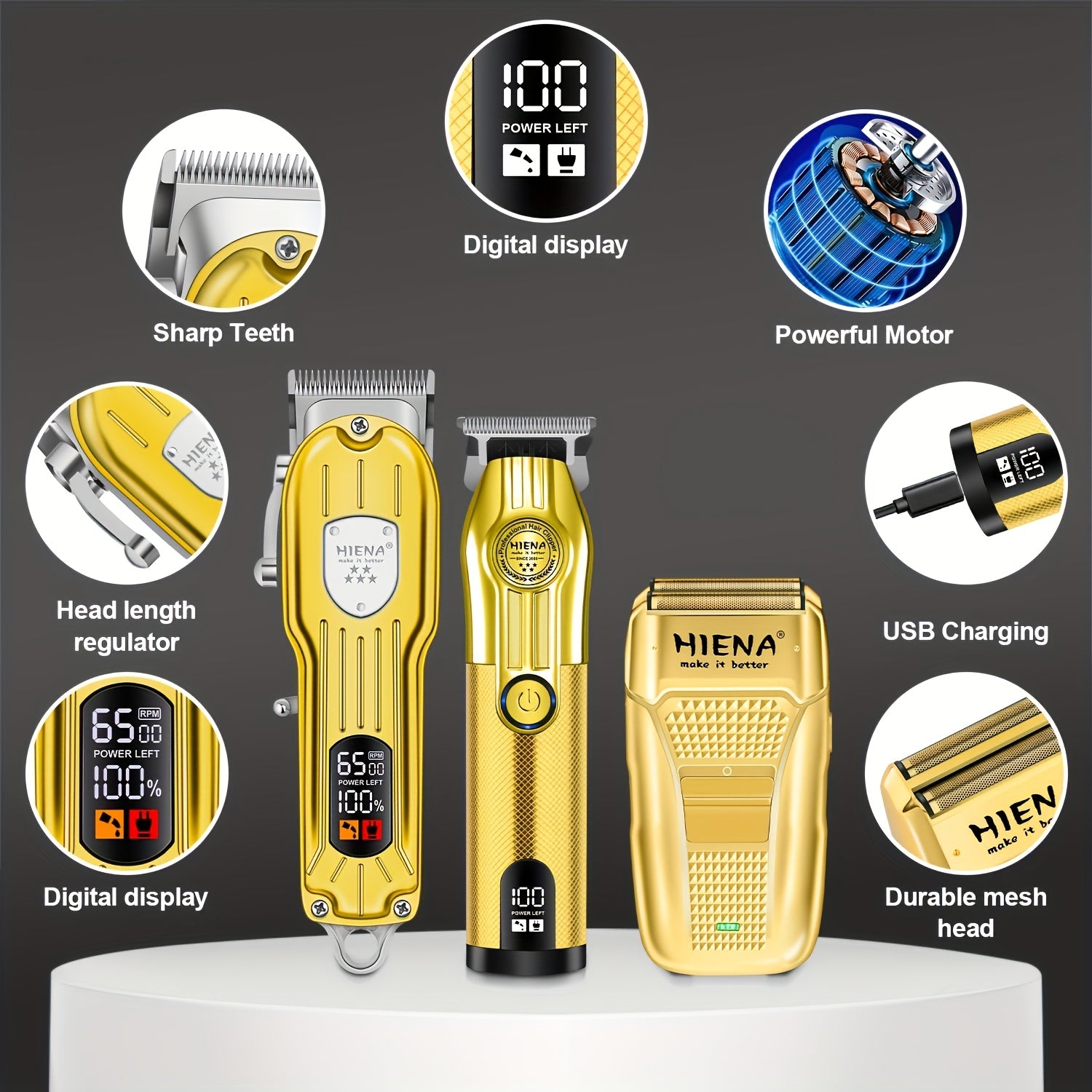 4 шт. профессиональный барберский набор USB-заряжаемый электробритва триммер борода геймер носовой триммер