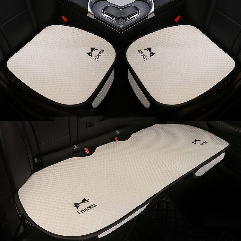 Car Seat Cover Set 3pcs Breathable Linen Style Universal Summer Seat Protectors