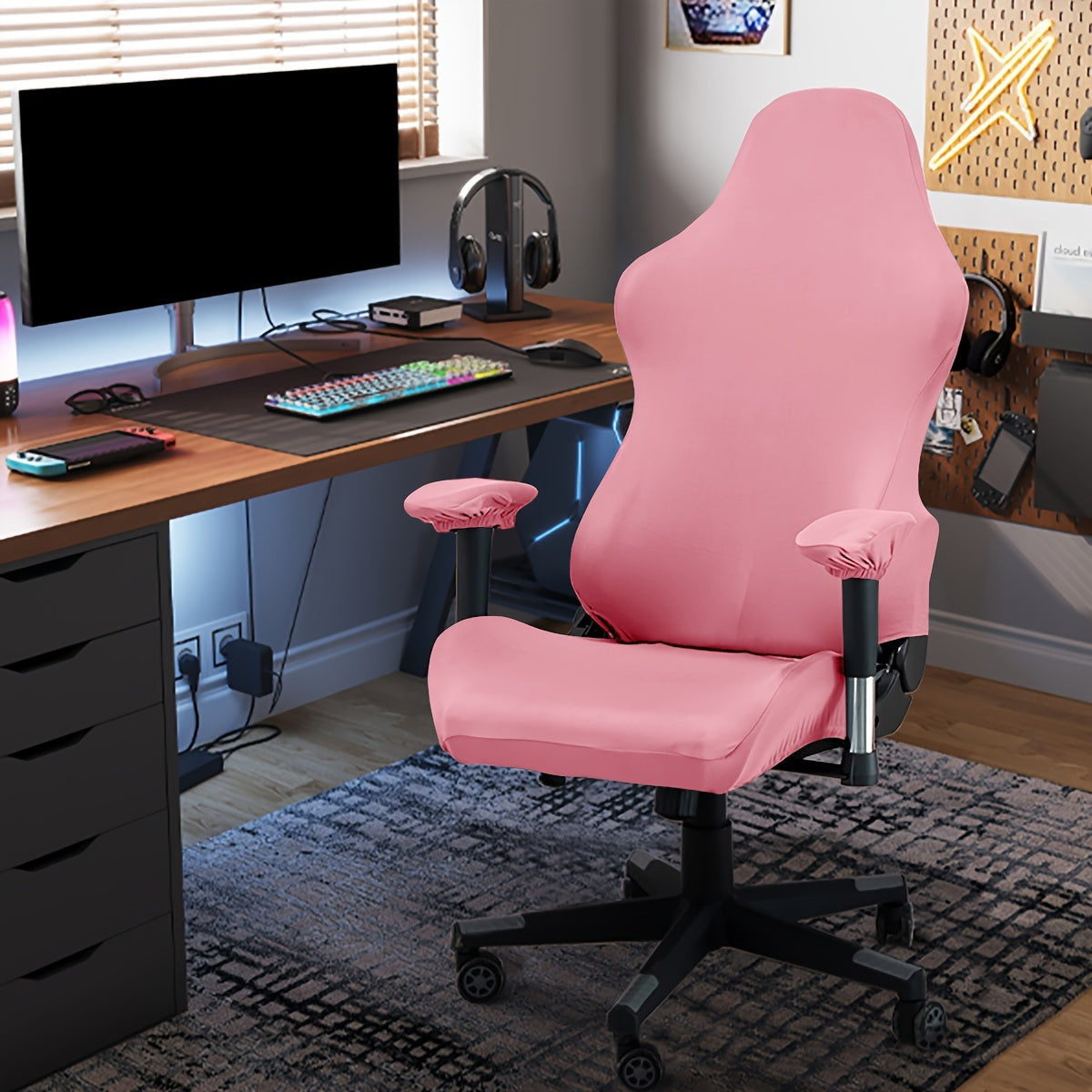 Waterproof Gaming Chair Cover Set with 2 Armrest Covers