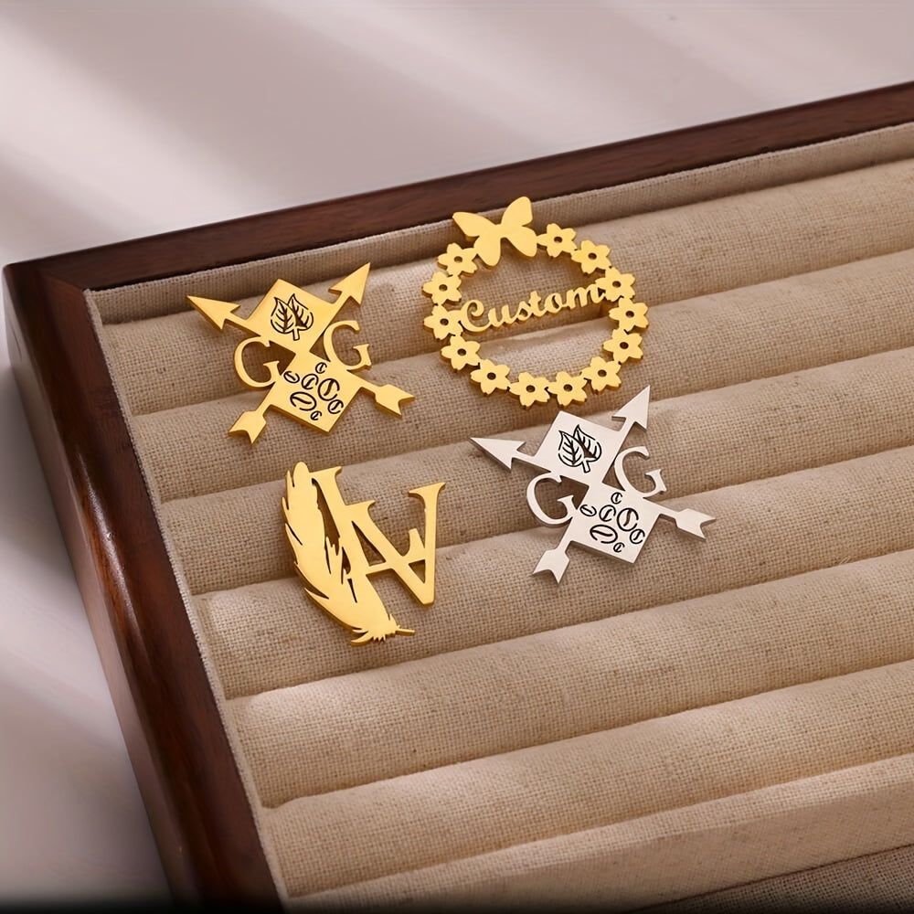 Vintage-Style Stainless Steel Feather Brooch for Women and Gift Ideas