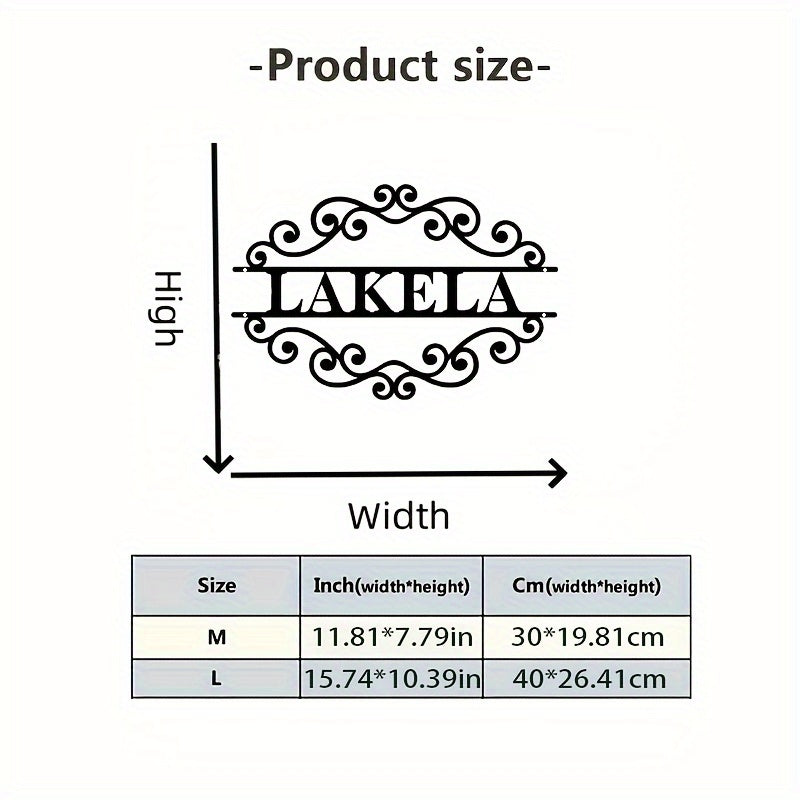 Custom Metal Family Name Sign Wall Art with Monogram for Home Decor and Wedding Gift