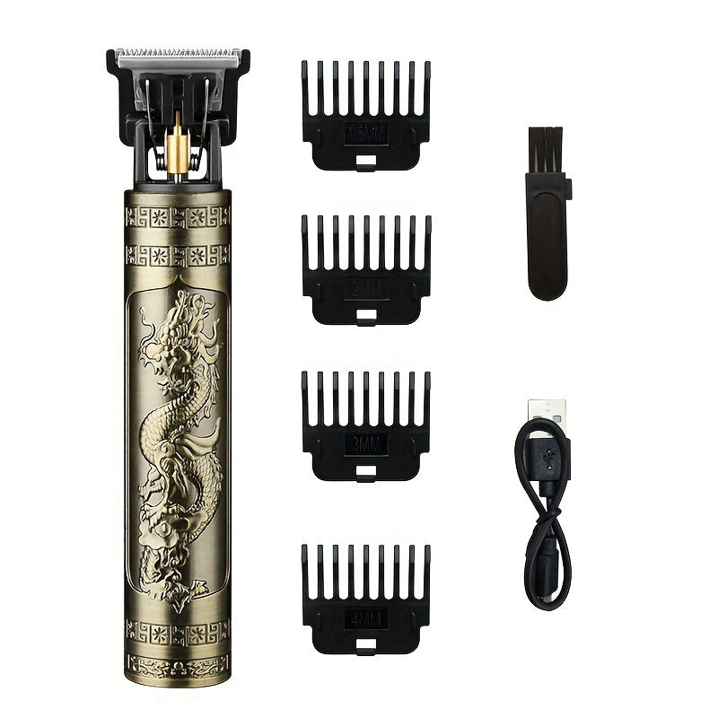 Hairdresser beard trimmer set USB rechargeable cordless sharp blades 4 combs