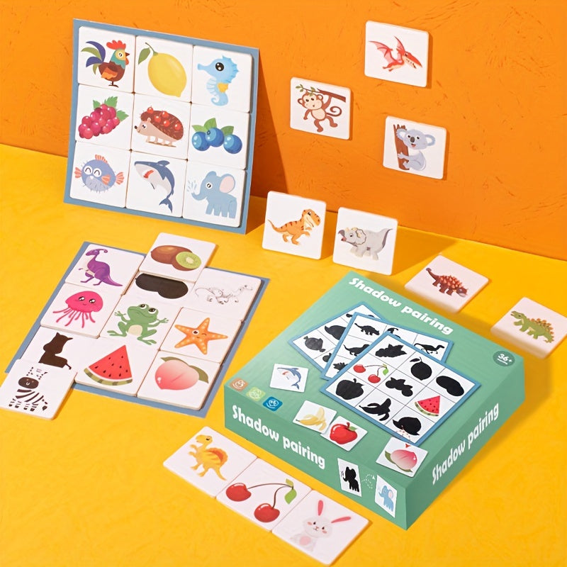 Juego de mesa de emparejamiento de sombras de madera educativo para el desarrollo cognitivo