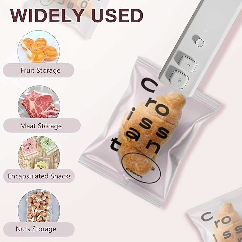 Mini Bag Sealer Portable Handheld Heat Sealer Cutter USB Rechargeable ABS Material