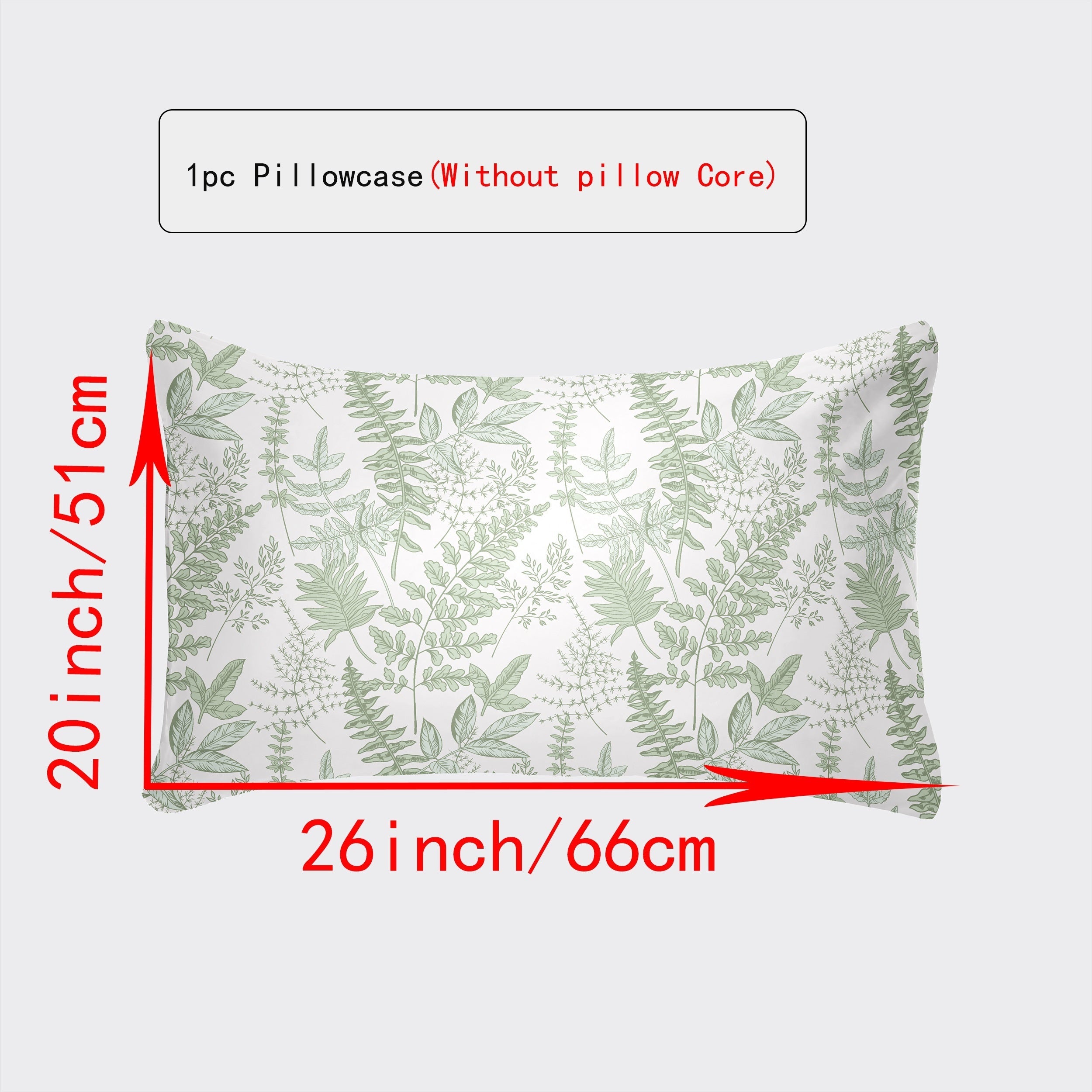 Luxurious Envelope Pillowcase Various Sizes White Gray Plaid Red Green Botanicals Leopard Geometric