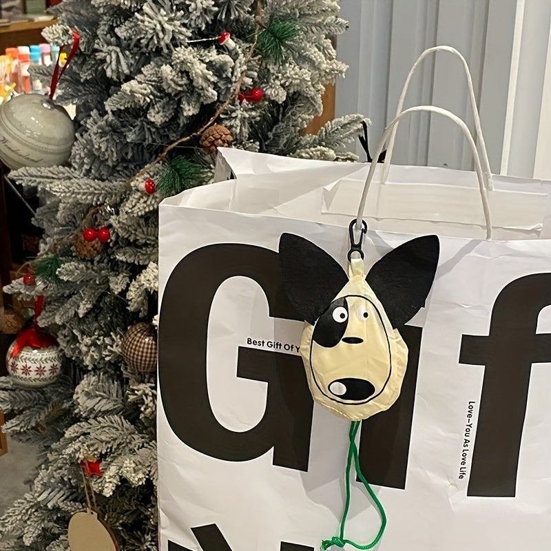 Qayta ishlatiladigan Polyester oziq-ovqat sumkasi, multfilm it tasviri bilan, keng, yig‘iladigan tote