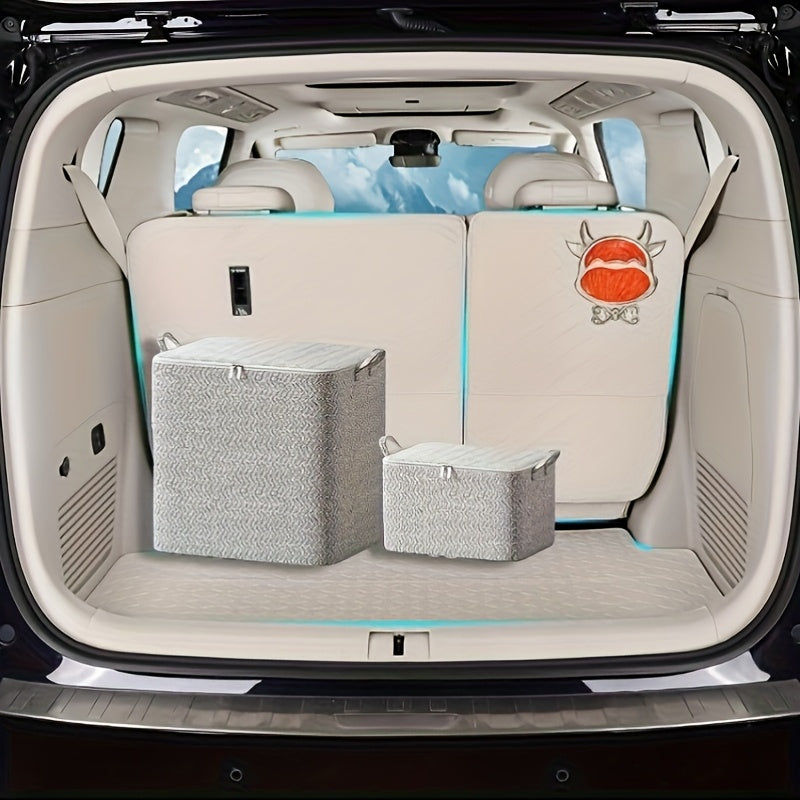 Qiyshiq naqshli, egri tutqichli, buklangan kiyimlar va ko'rpa-to'shaklar uchun mo'ljallangan zamonaviy kulrang tashkilotchisi, avtomobil ichki tashkiloti uchun mukammal.