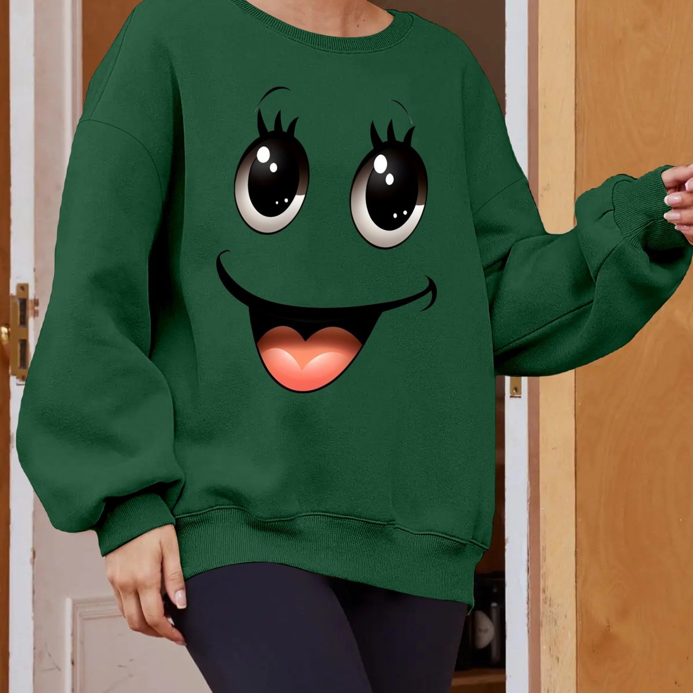 Plus Size Women's Long Sleeve Sweatshirt Geometric Pattern Breathable Casual Pullover