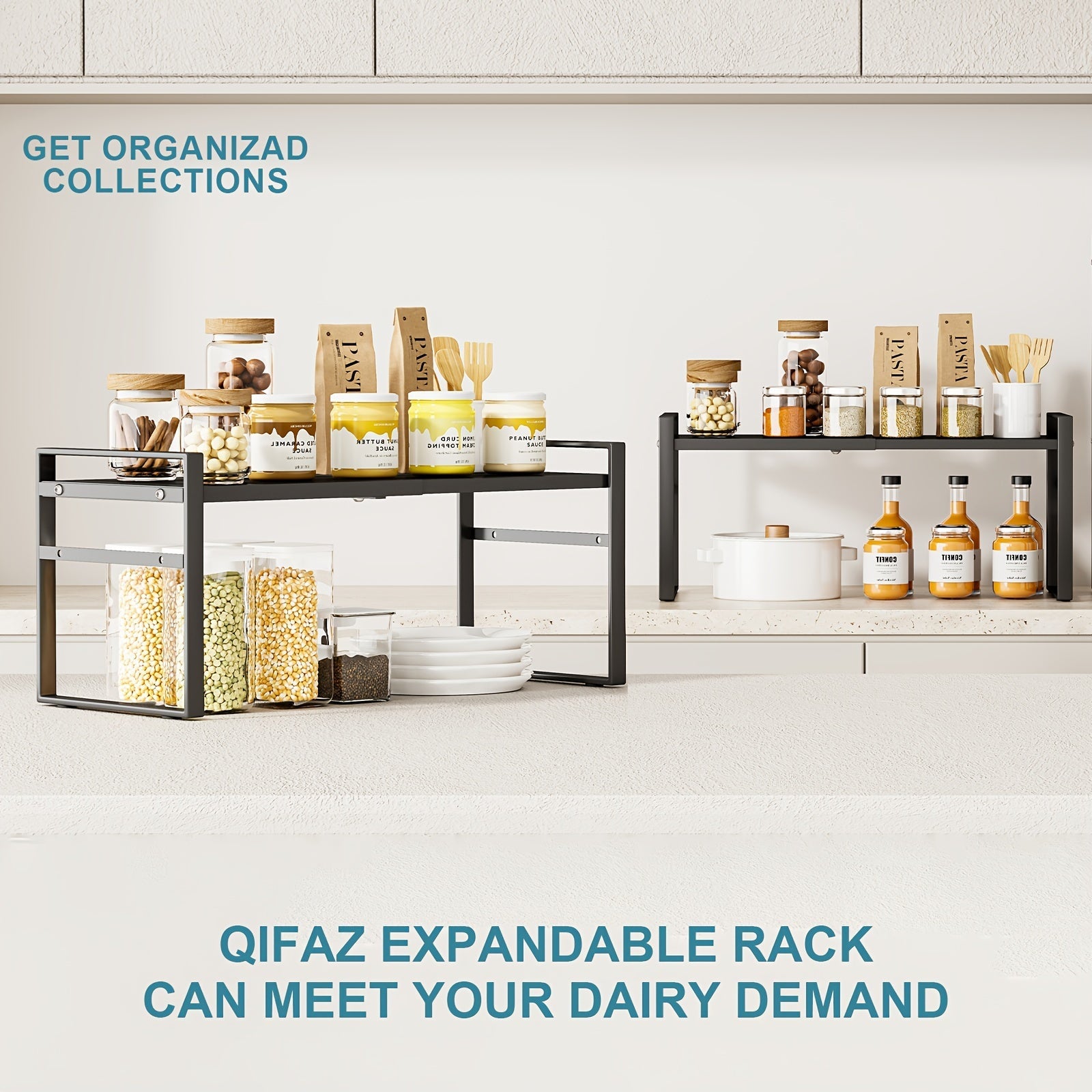 Expandable Cabinet Shelf Organizer for Kitchen Pantry Bathroom Storage