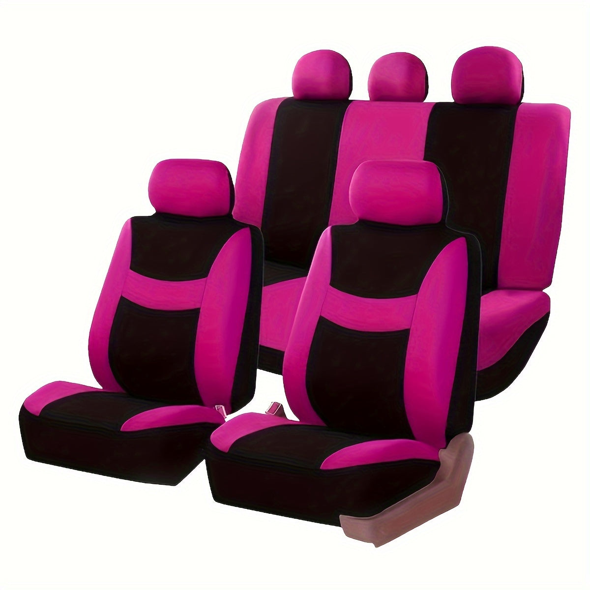 Full Seat Cover Set for 5-Seater Car Polyester Knit Fabric Universal Fit