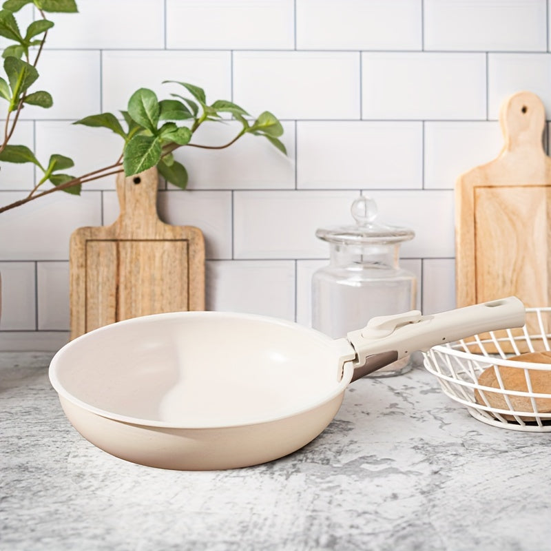 15 ta alyuminiy idish-to'plam, ajratiladigan tutqichlar bilan, uy oshxonasi uchun ideal; Qovurish panasi, sosli panasi va qovurish panasi kiradi.