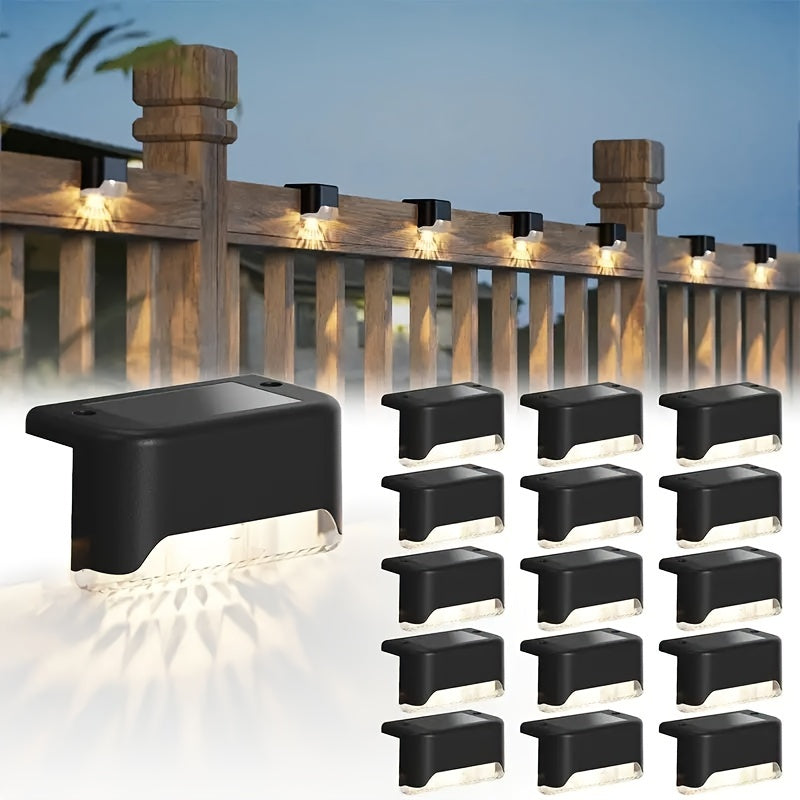 Pack de 8 luces solares para exteriores para escaleras, cercas, patios, jardines y caminos, impermeables