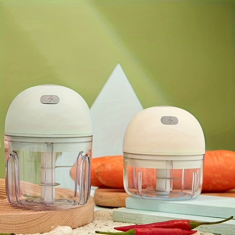 Мини-измельчитель для продуктов с сменными насадками для нарезки и измельчения, перезаряжаемый через USB